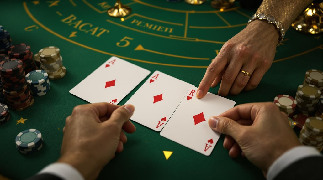 ขั้นตอนการหยุดมือฝั่ง Player ในบาคาร่า